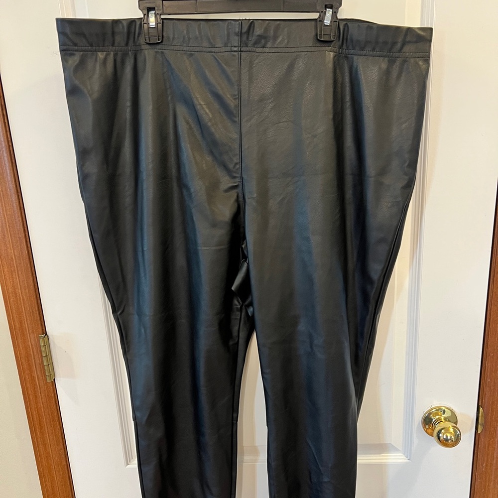 H&M Womens 3X Black VEGAN Leather Pants